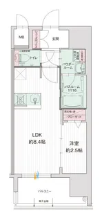 グランフォーレ久留米駅プレミア【8階】の間取り