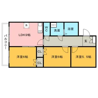 グランドヒル野中【6階】の間取り