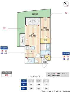 ラクラス南福岡North【403●号室】の間取り