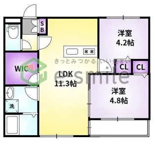 L-bloom御井【2階】の間取り