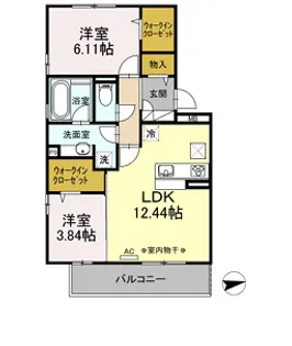 カーサステラⅢ【1階】の間取り