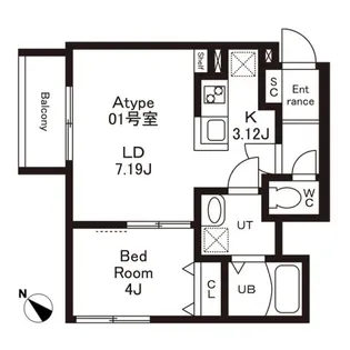 Cherim南福岡Ⅴ【101●号室】の間取り