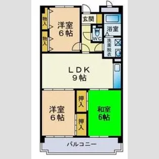 エリーナ箱崎【4階】の間取り