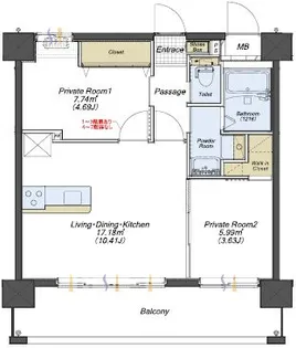 ナナザスタイル小笹【6階】の間取り