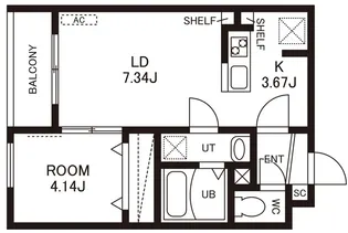 CHERIM竹下EAST【3階】の間取り