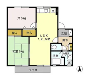 セジュール松泉【B棟110号室】の間取り