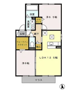 メゾンフローラル【A棟101号室】の間取り