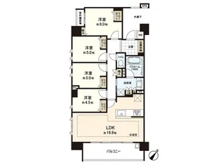 ライオンズ平尾サーパスレジデンス【4階】の間取り