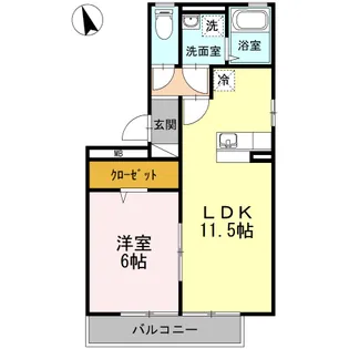 リーベ B棟【3階】の間取り