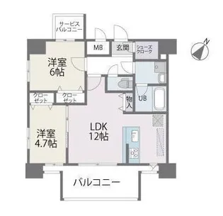 MODERN PALAZZO 博多デュオグランデEast【8階】の間取り