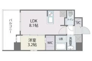 アルティザ博多ミッドシティ【8階】の間取り