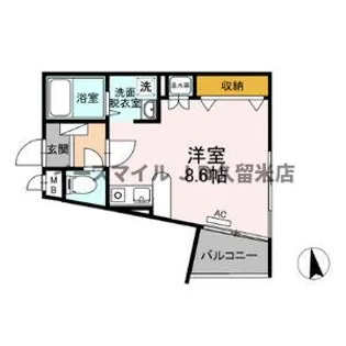 ロッヂングスオーク【203号室】の間取り