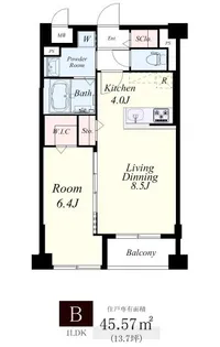 APエルテージ地行【104●号室】の間取り