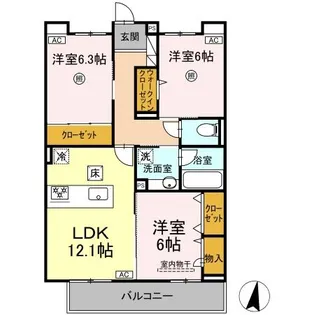 Sinfaria六本松【2階】の間取り