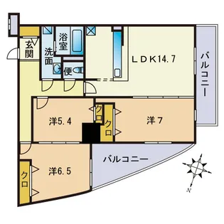 S−FORT警固タワー【4階】の間取り