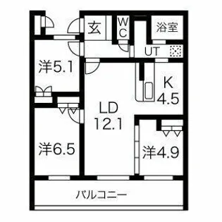 アクレール小笹南坂【2階】の間取り