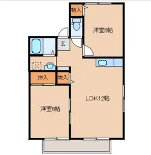 フリーデン安居野 A棟【202号室】の間取り