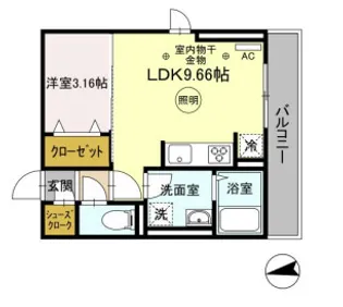 プレミエール御井【301号室】の間取り