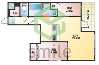 MODERN EIGHT 高宮lieto【6階】の間取り