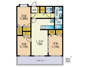 ニューベリーヒルズ空港南 【2階】の間取り