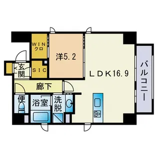 ウェルス神屋町【1101●号室】の間取り