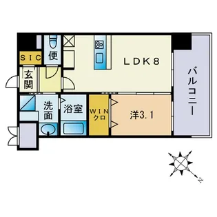アクシオン高宮駅前グラシア【9階】の間取り