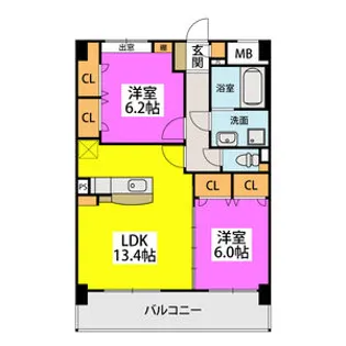 ポワッソン ルージュ【2階】の間取り