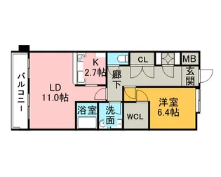 博多プレイス【6階】の間取り