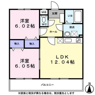ロワゾブルー【0102号室】の間取り