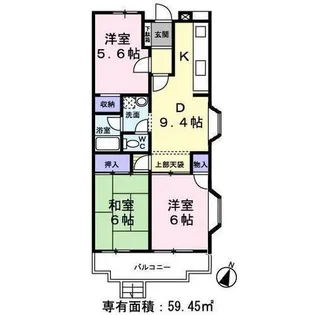カサベルデ山王【0201号室】の間取り