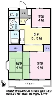 ボヌール西ヶ岡【0401号室】の間取り