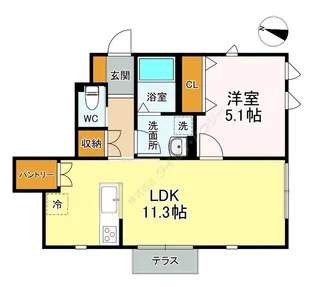 CASA上野毛【0101号室】の間取り