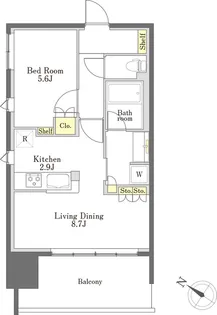 びゅうリエット新小岩【601号室】の間取り