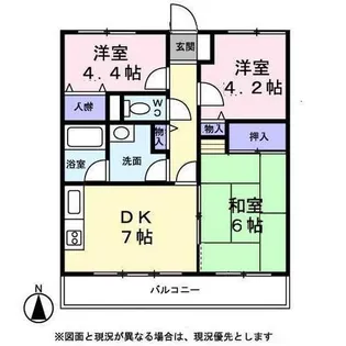 TAフラット桐の木【0203号室】の間取り