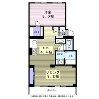 アールリエット浦和常盤A棟【0407号室】の間取り