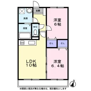 ヴィルヌーブ【0205号室】の間取り