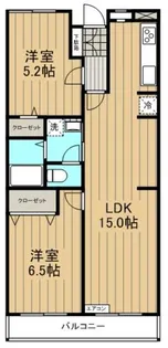 シティクレスト久地【0406号室】の間取り