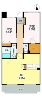シェ・リヴェール【0102号室】の間取り