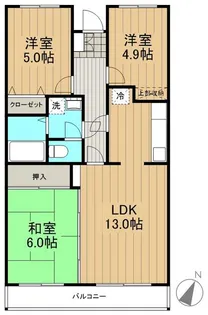ベルデュール麻生弐番館【0302号室】の間取り