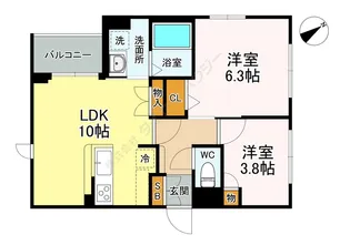 LASA戸越Ⅴ【0102号室】の間取り