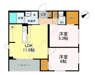 LASA戸越Ⅴ【0201号室】の間取り