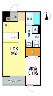 サテライト青葉【0102号室】の間取り