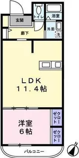 ハートヒルズ弐番館【0203号室】の間取り