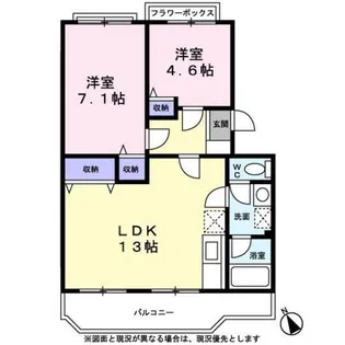 リヴェール高幡2 A棟【A205号室】の間取り