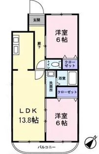 ハートヒルズ壱番館【0102号室】の間取り