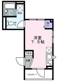 フォンティーヌ六本木【0101号室】の間取り