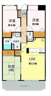 グランドゥール新家【0303号室】の間取り