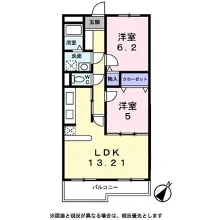 グリュック神明【0203号室】の間取り