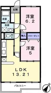 グリュック神明【0203号室】の間取り