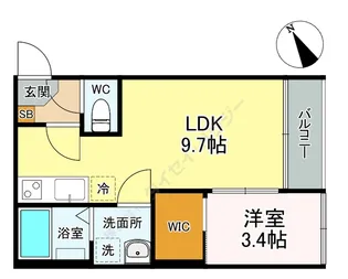 グロウランス宮城野【0202号室】の間取り